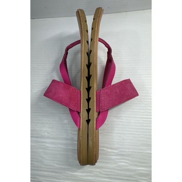 SOREL Woman’s Ella II Easy Flip T-Strap Sandals Thongs Fuchsia Fizz Sea Salt 11 - Picture 7 of 9
